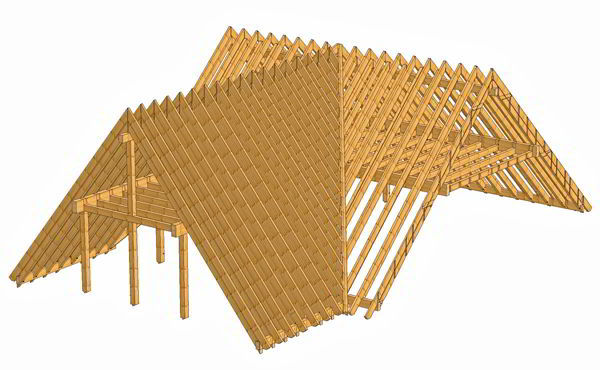 Bauberatung Franz - 3D Modell eines Dachstuhls 1